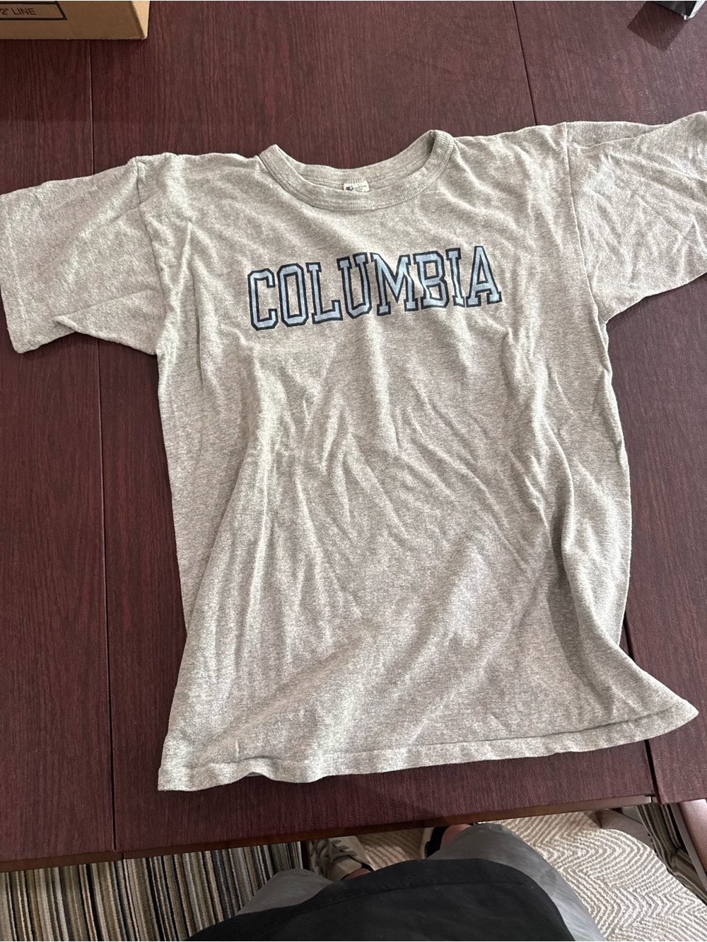 Champion Columbia Grey Graphic Tee - 'COLUMBIA' Logo